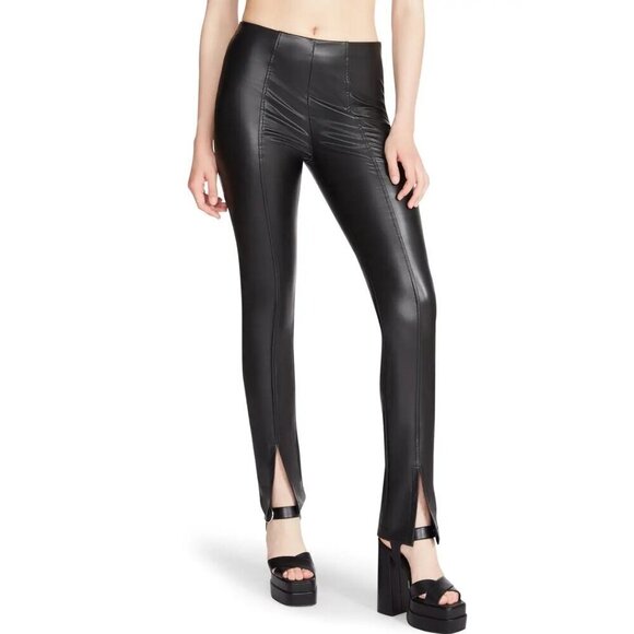 Steve Madden Anastasia Leggings in Black XSmall Womens Vegan Faux Leather Pants - Picture 1 of 11